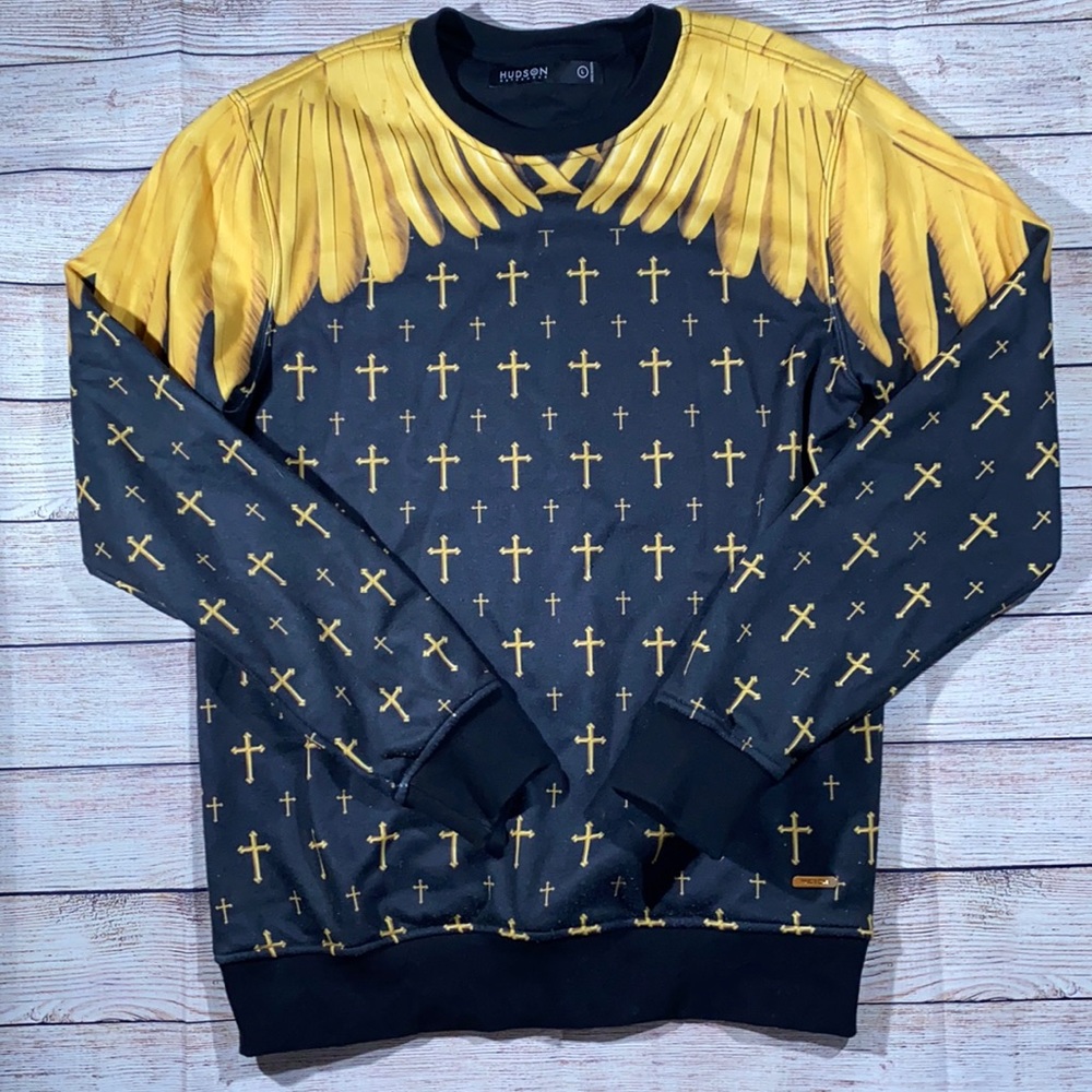 Hudson cross crew neck sweater men’s size Large